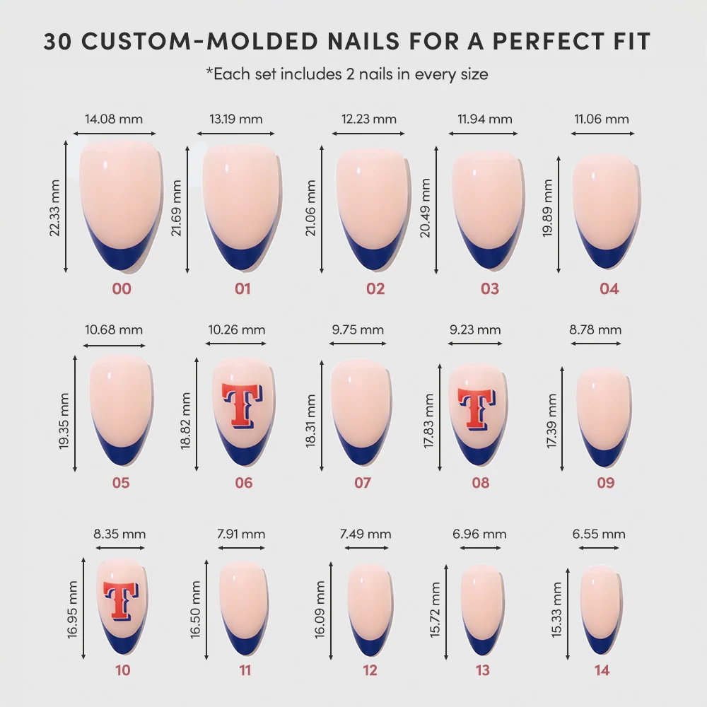Texas Rangers Press-On Nail Set