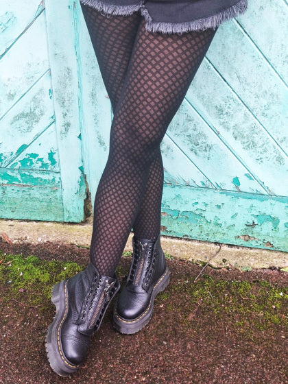 Diamond Lattice Patterned Tights AYU4