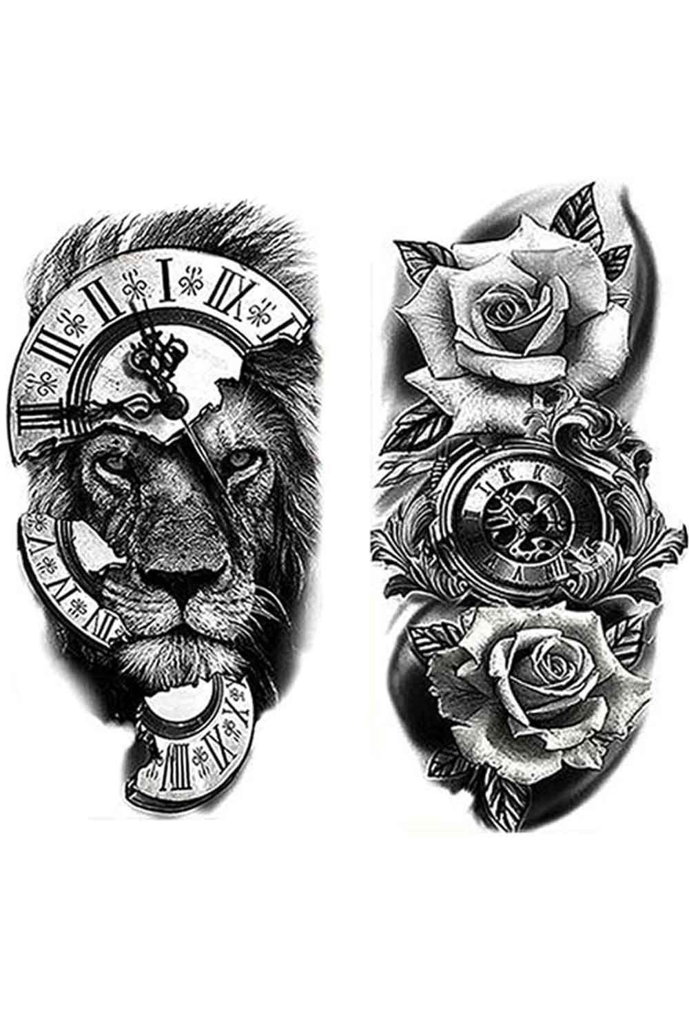 Lion and Watch Tattoo Printed Tights