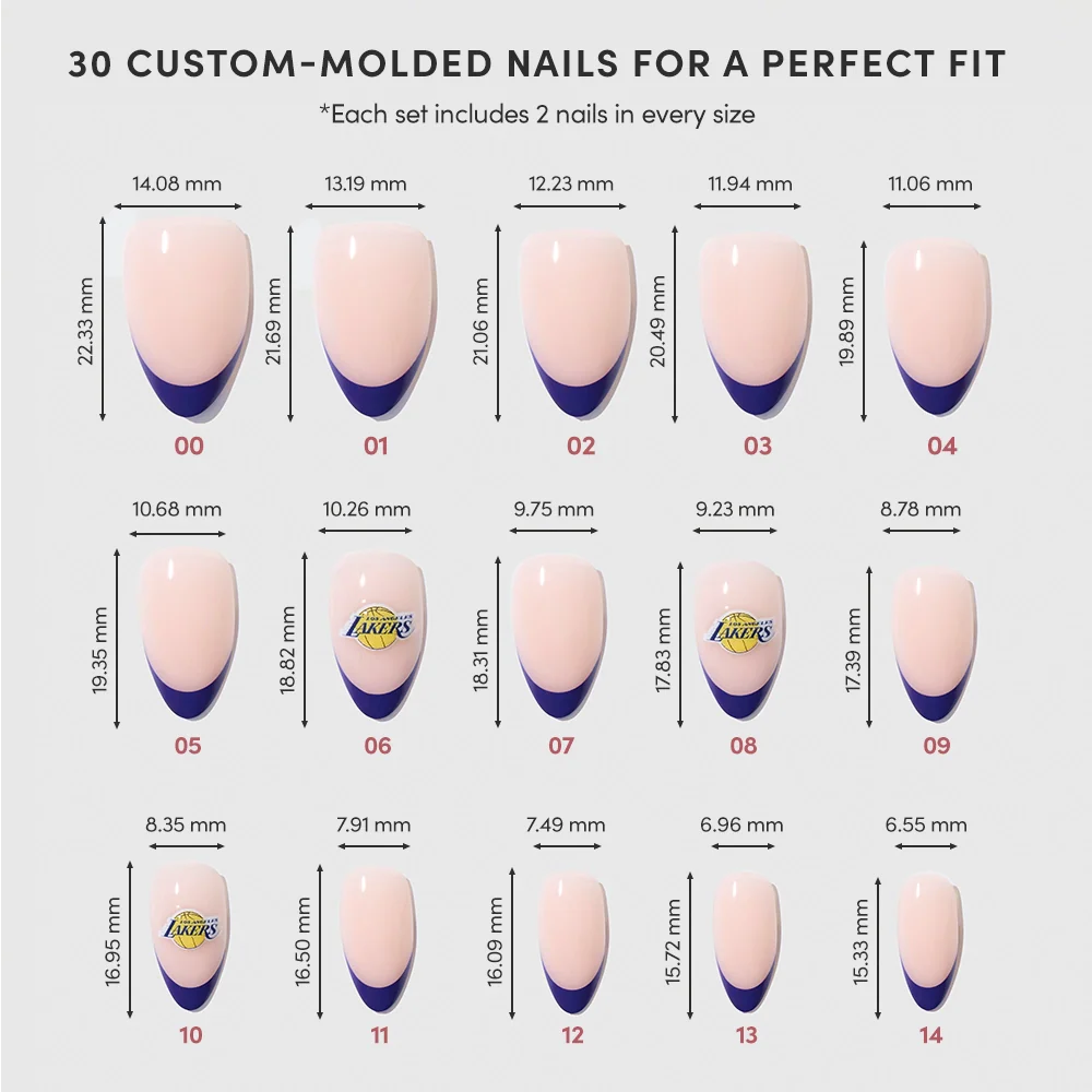 Los Angeles Lakers Press-On Nail Set