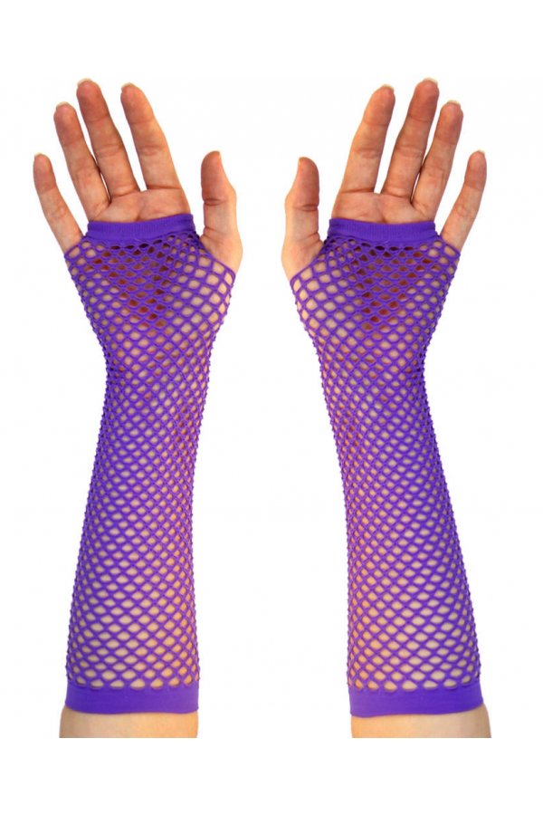 Long Fingerless Fishnet Gloves
