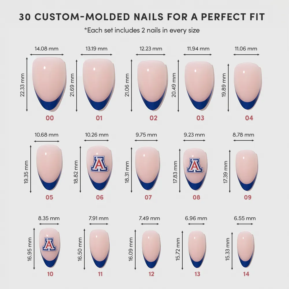 Arizona Wildcats Press-On Nail Set