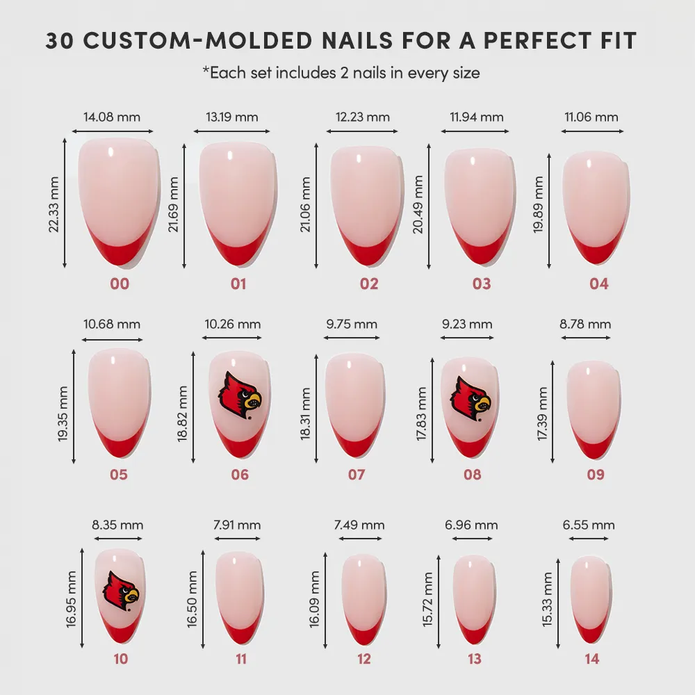 University of Louisville Cardinals Press-On Nail Set