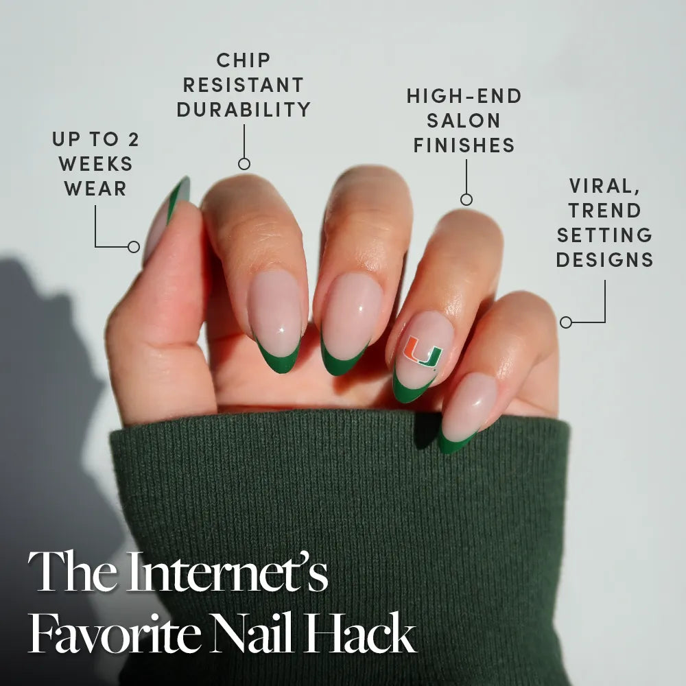 Miami Hurricanes Press-On Nail Set