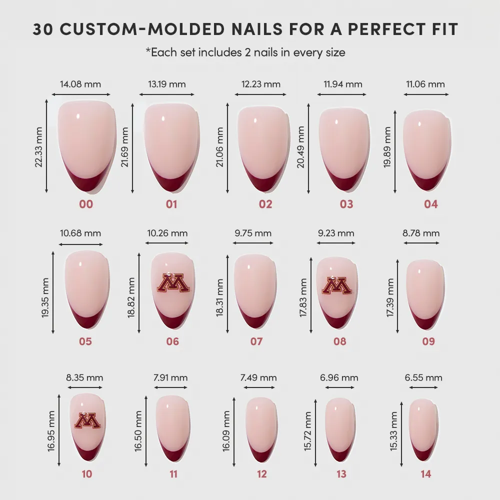 Minnesota Golden Gophers Press-On Nail Set