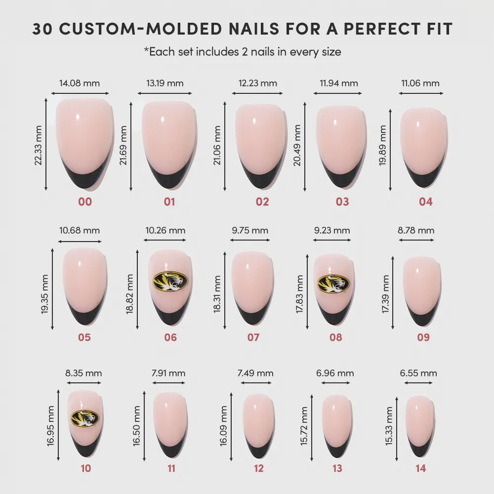 Missouri Tigers Press-On Nail Set