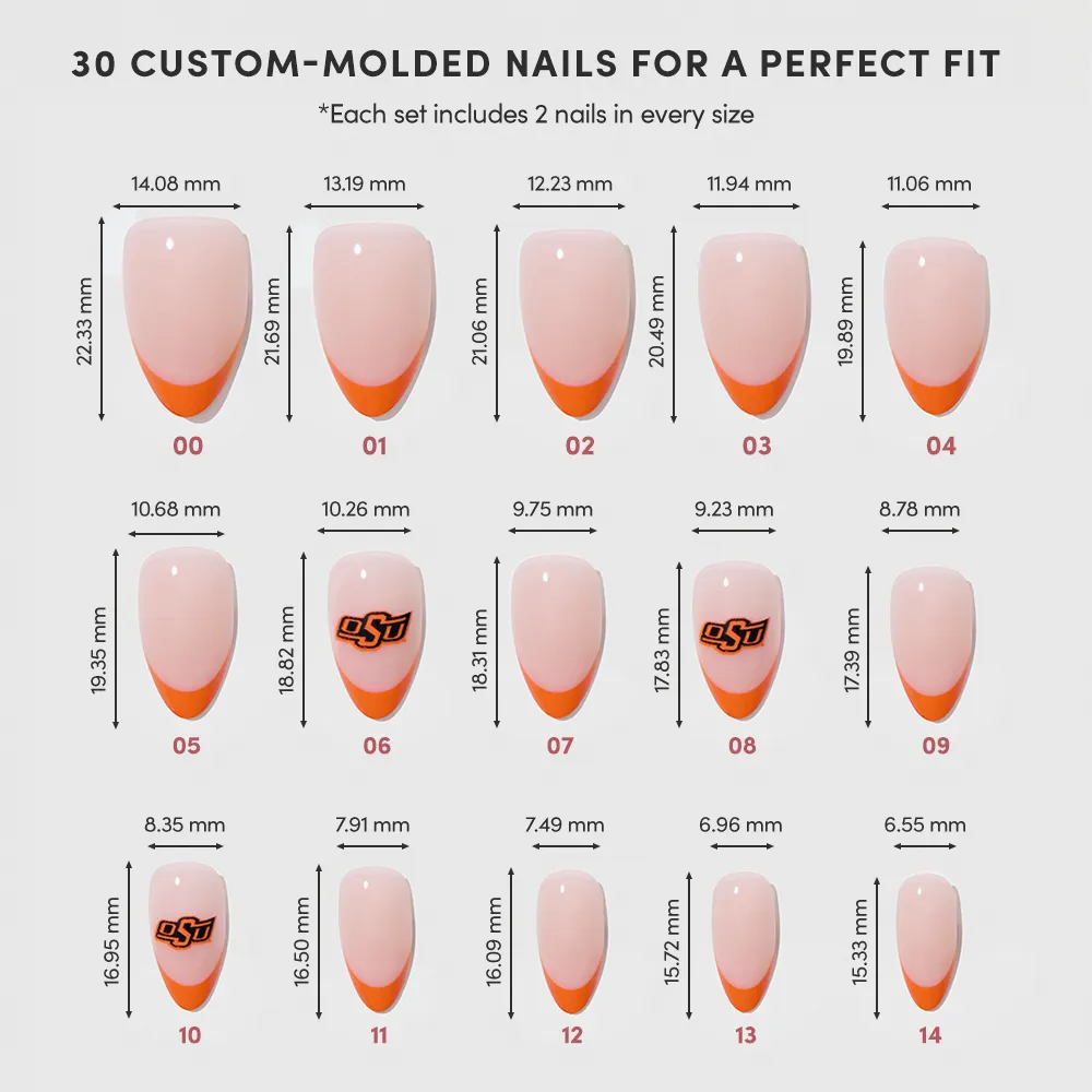 Oklahoma State Cowboys Press-On Nail Set