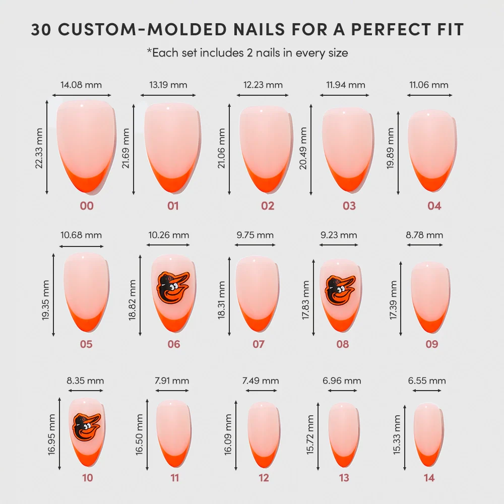 Baltimore Orioles Press-On Nail Set