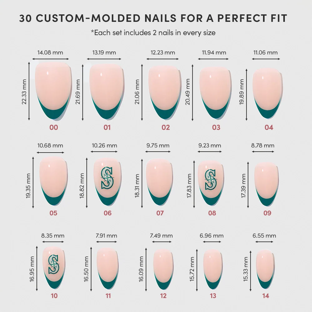 Seattle Mariners Press-On Nail Set