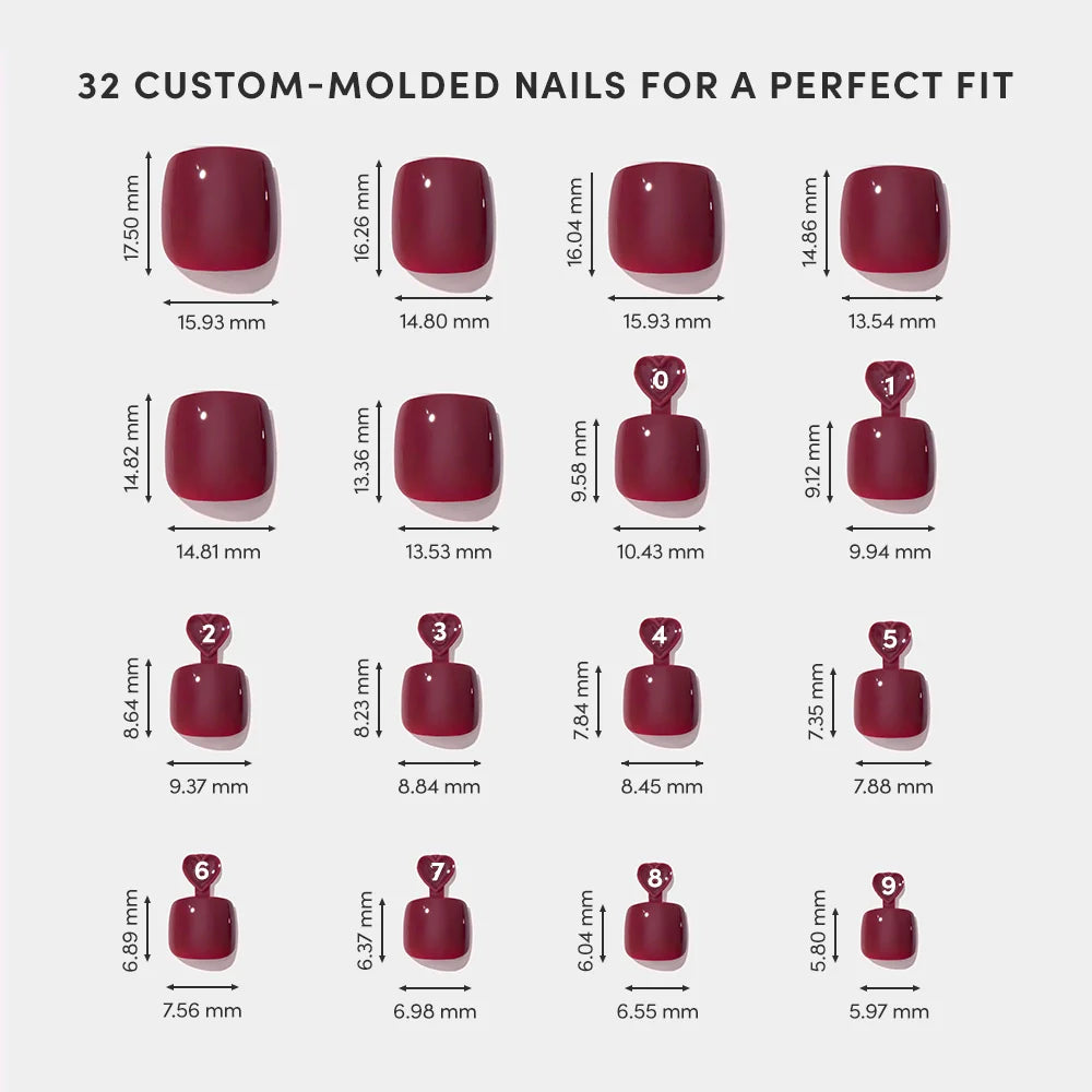 Berry Maroon Toenail