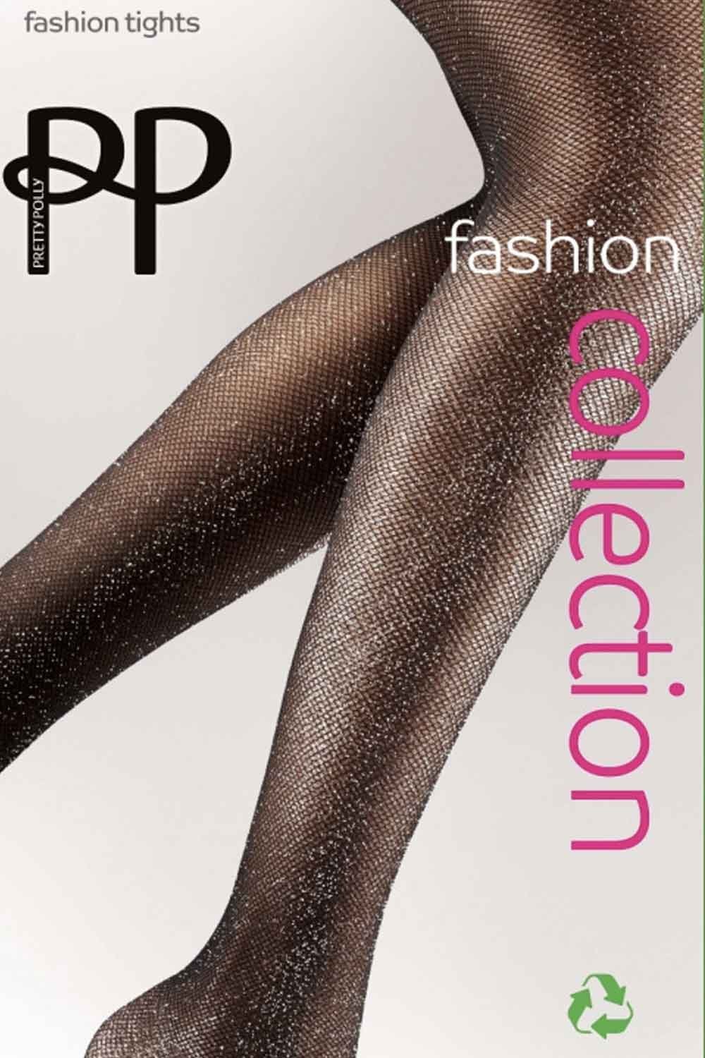 Black/Silver Sparkle Fishnet Tights AYK8