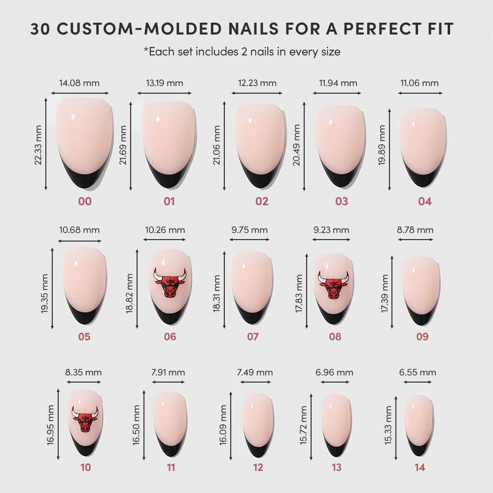 Chicago Bulls Press-On Nail Set