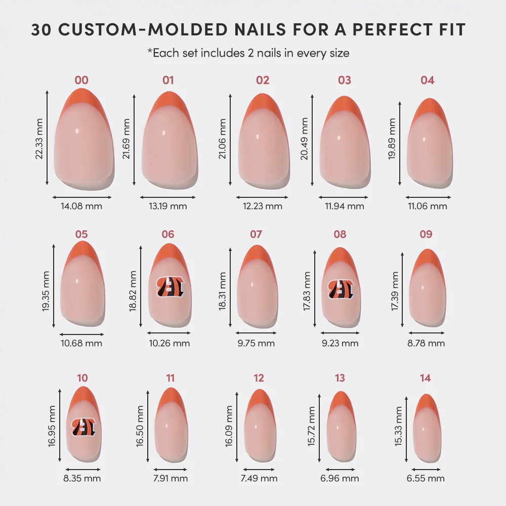 Cincinnati Bengals Press-On Nail Set