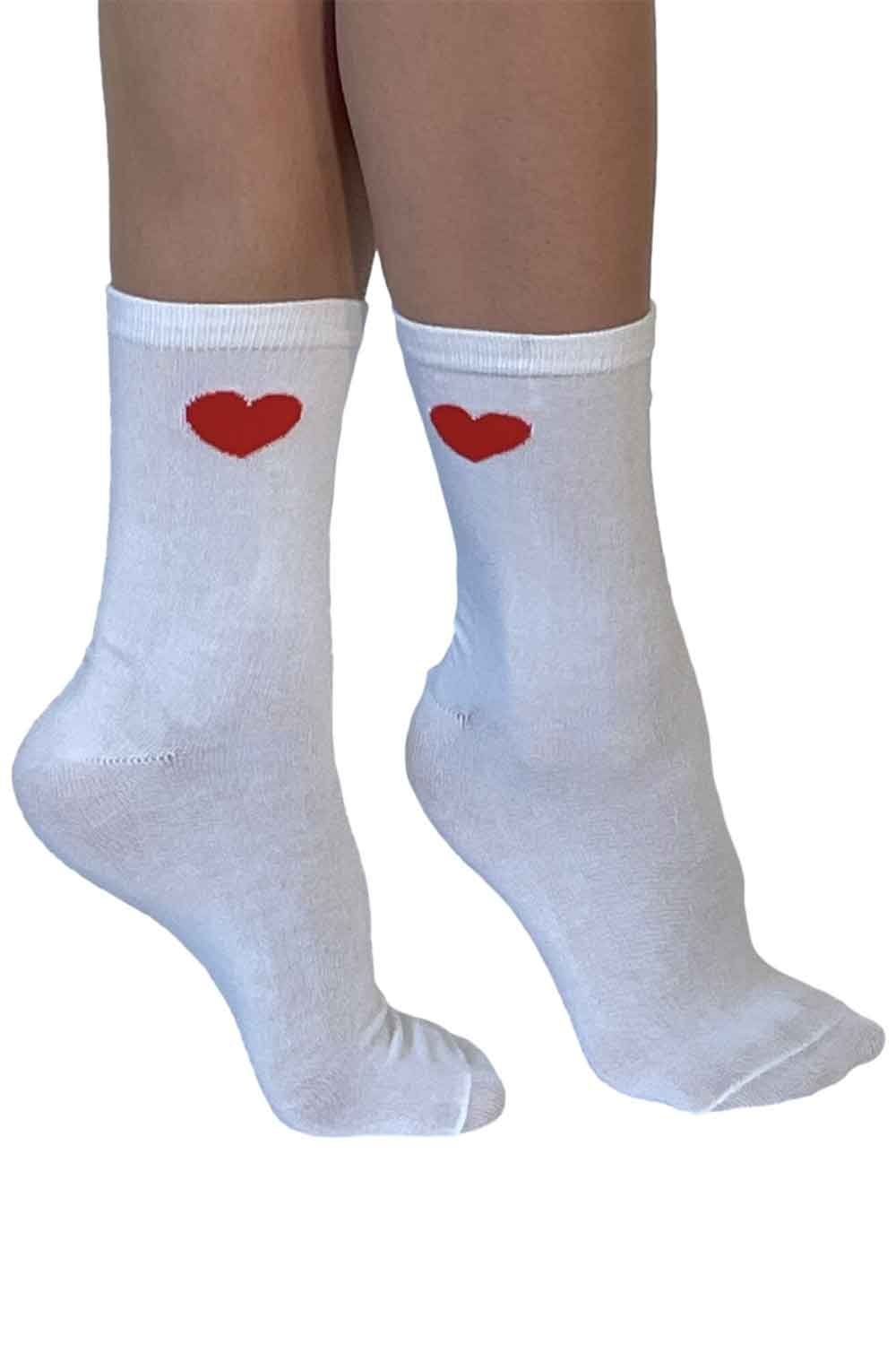 Embroidered Heart Ankle Socks 1649