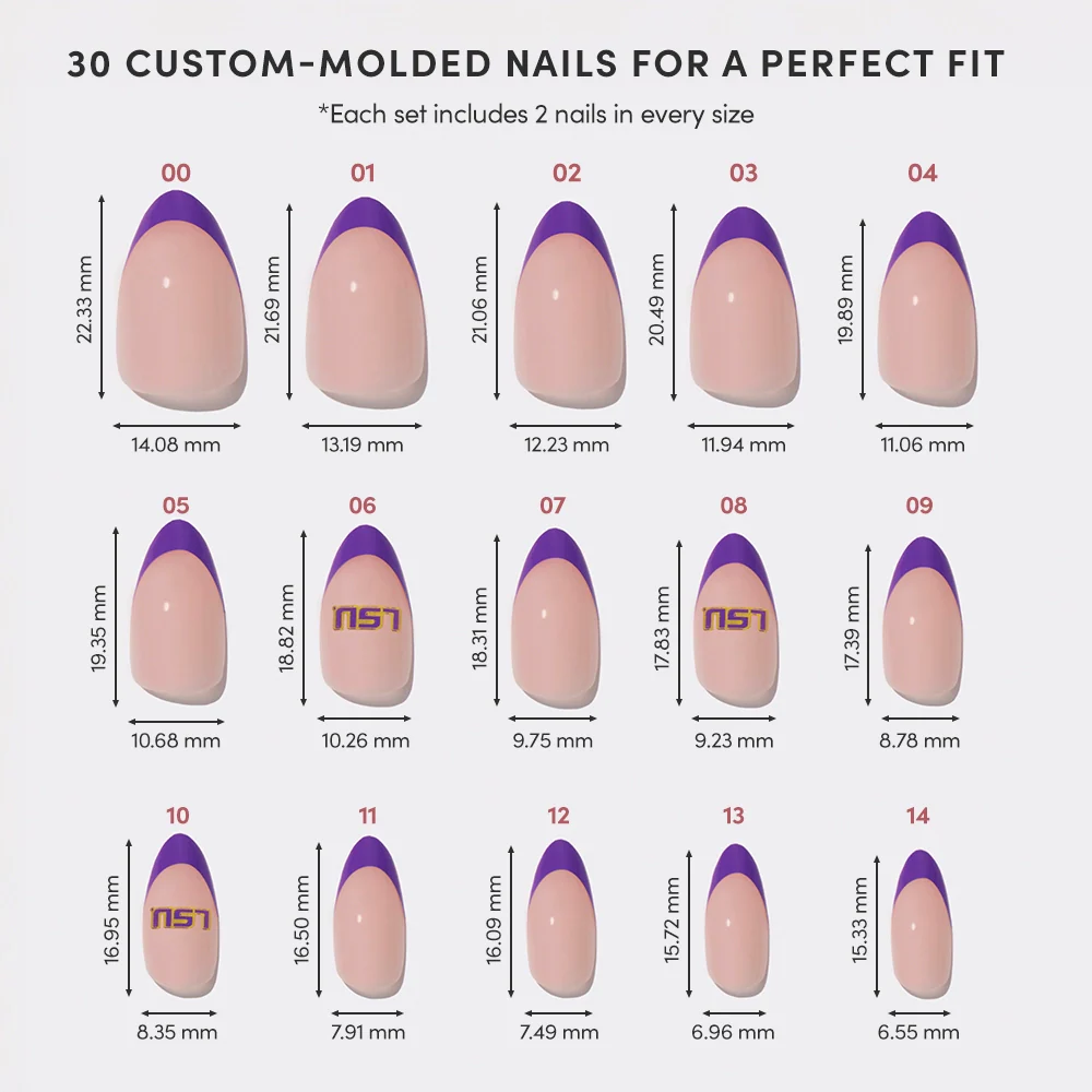 LSU Tigers Press-On Nail Set