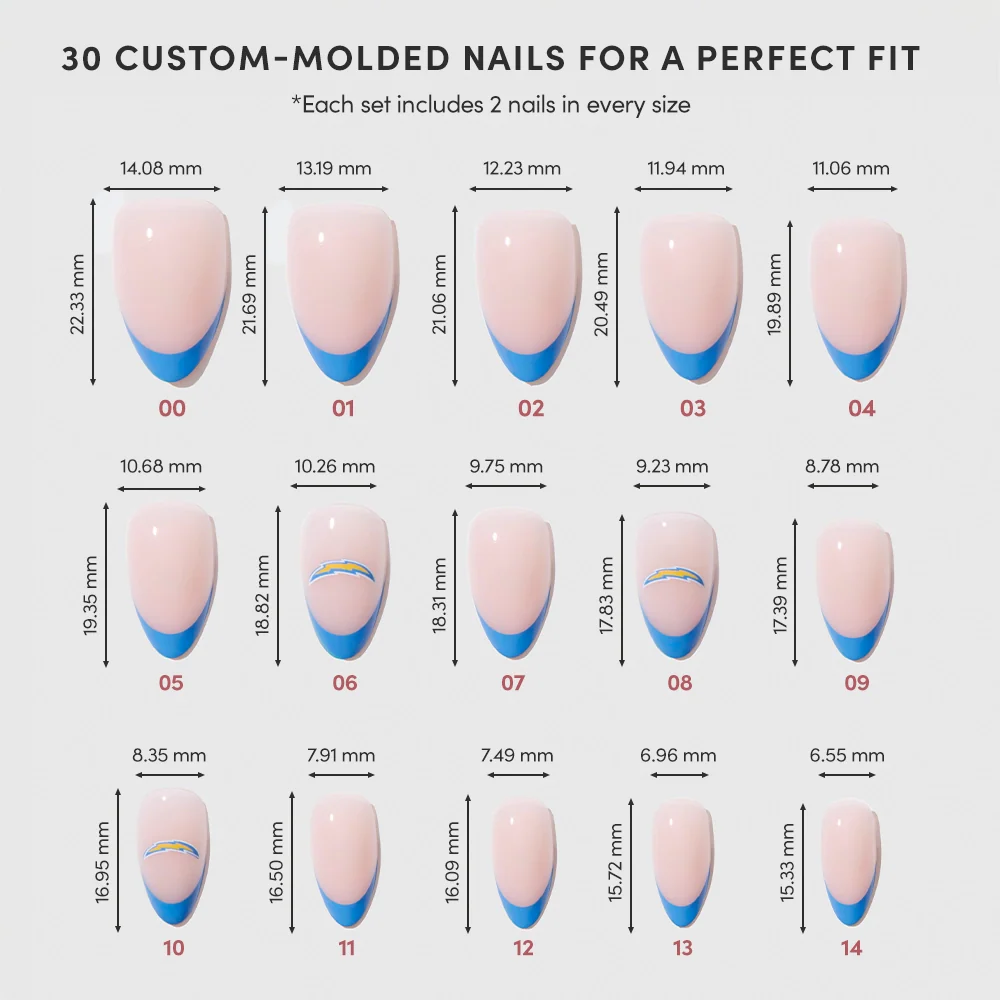 Los Angeles Chargers Press-On Nail Set