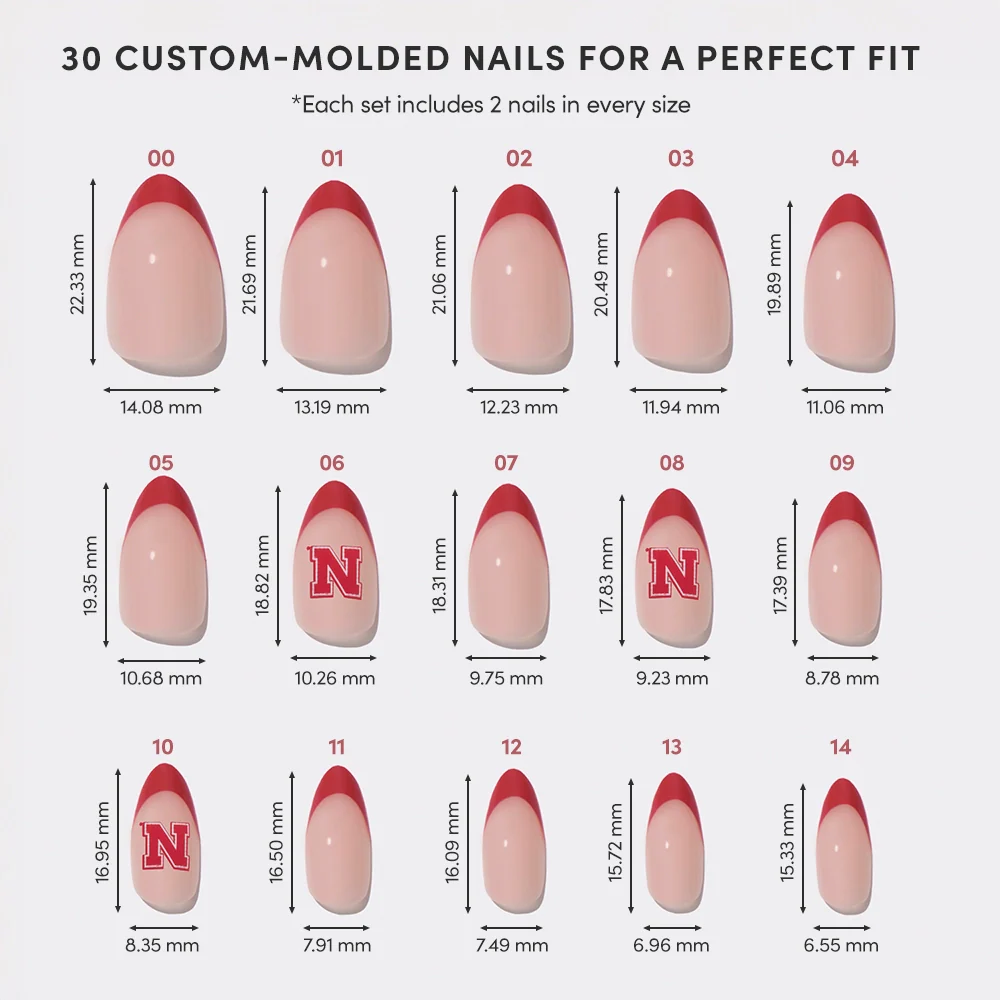 Nebraska Cornhuskers Press-On Nail Set