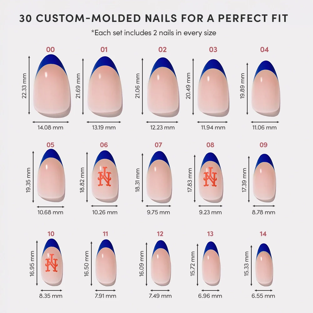 New York Mets Press-On Nail Set