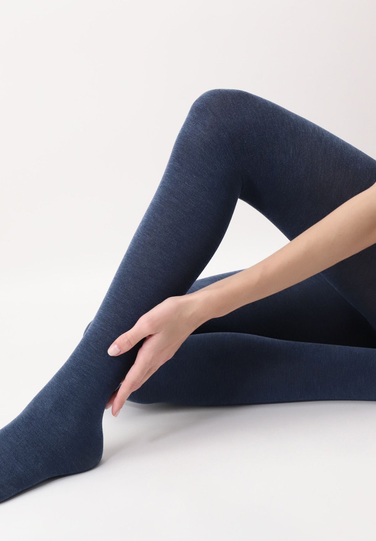 Opaque Lyocell Comfort Touch Tights - Blue Denim