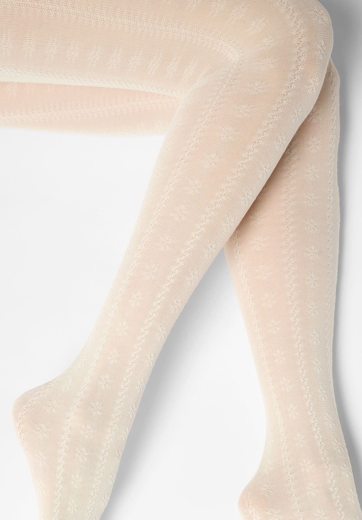 Soft Lyocell Tights Texture Grace - Wool White