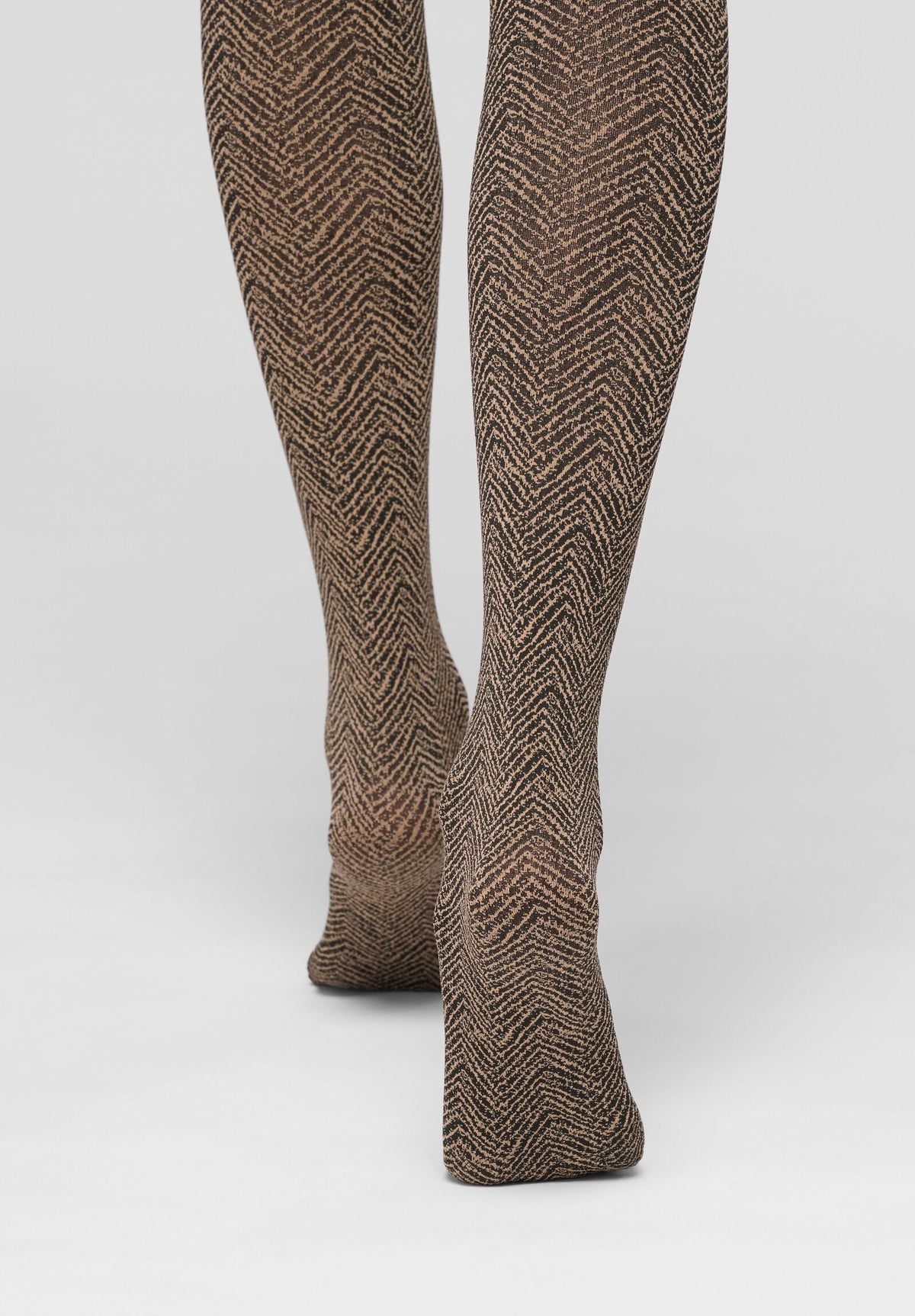 Opaque Tights Irregular Chevron 60 - Camel Chevron