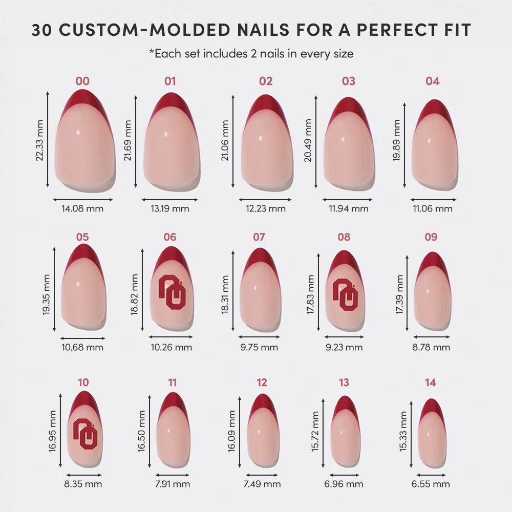 Oklahoma Sooners Press-On Nail Set