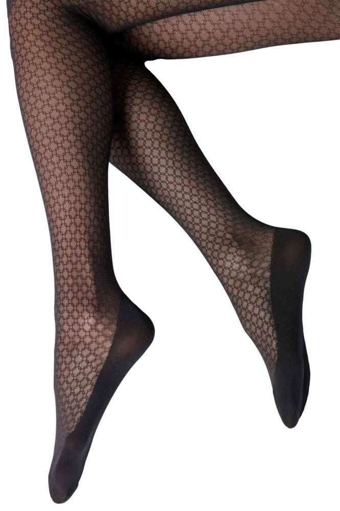 Eco Sneakers Black Chain Patterned Tights