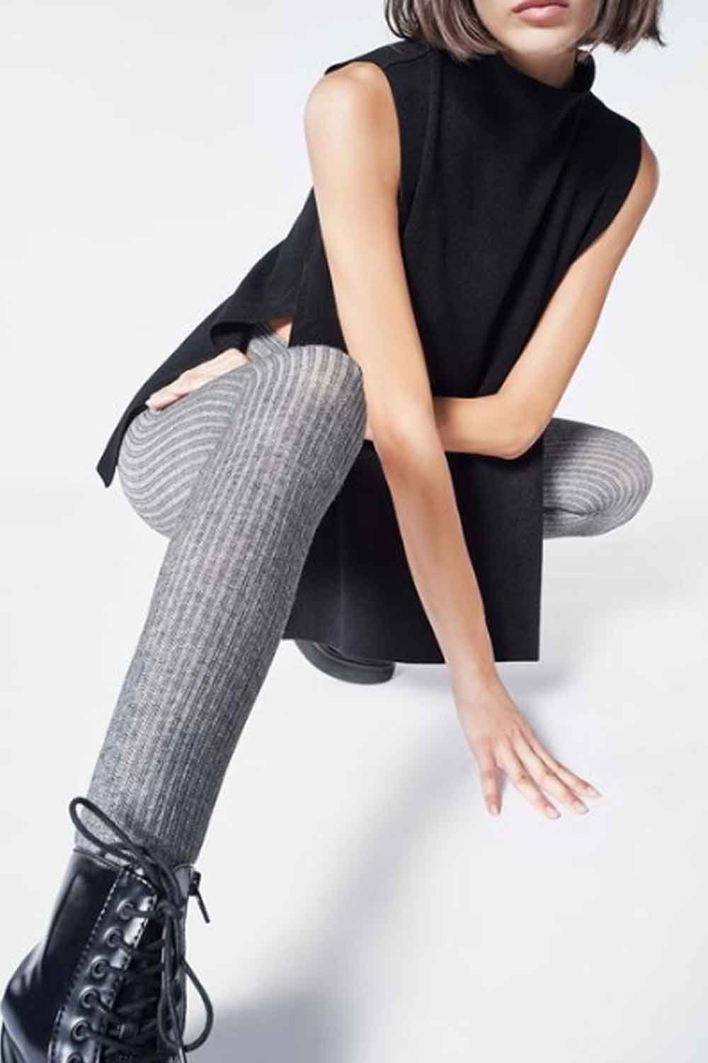 Eco Sneakers Natural Rib Opaque Tights