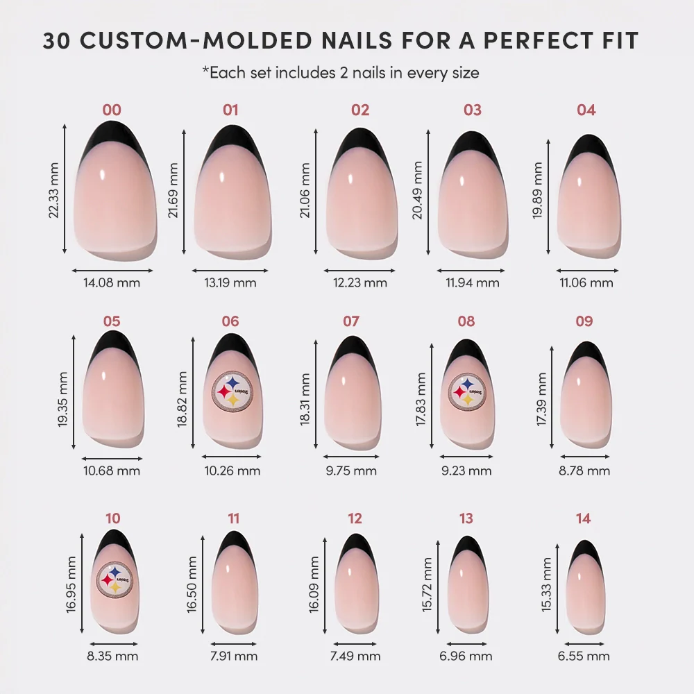 Pittsburgh Steelers Press-On Nail Set