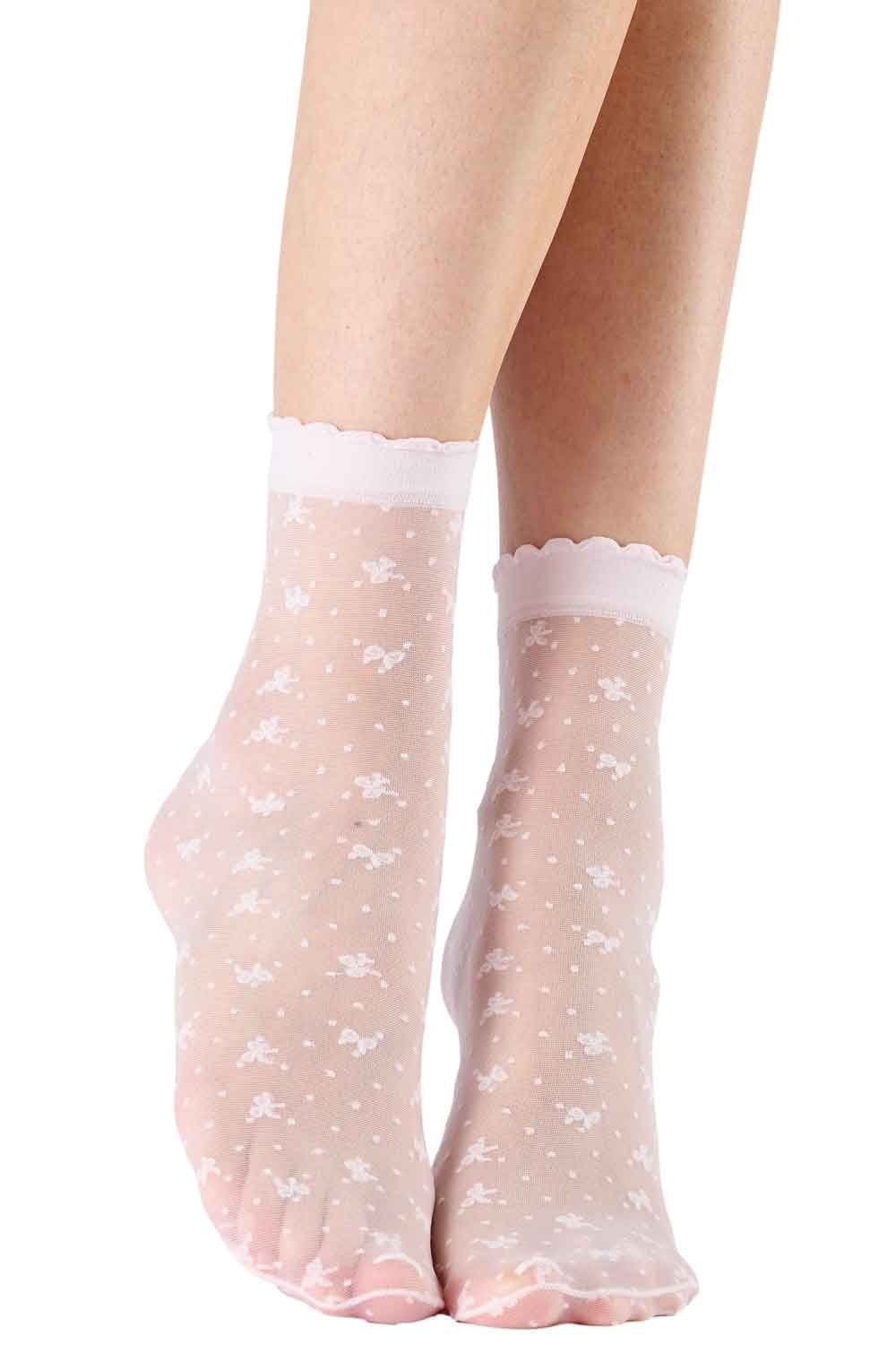 Bow Pattern Sheer Socks AYV5