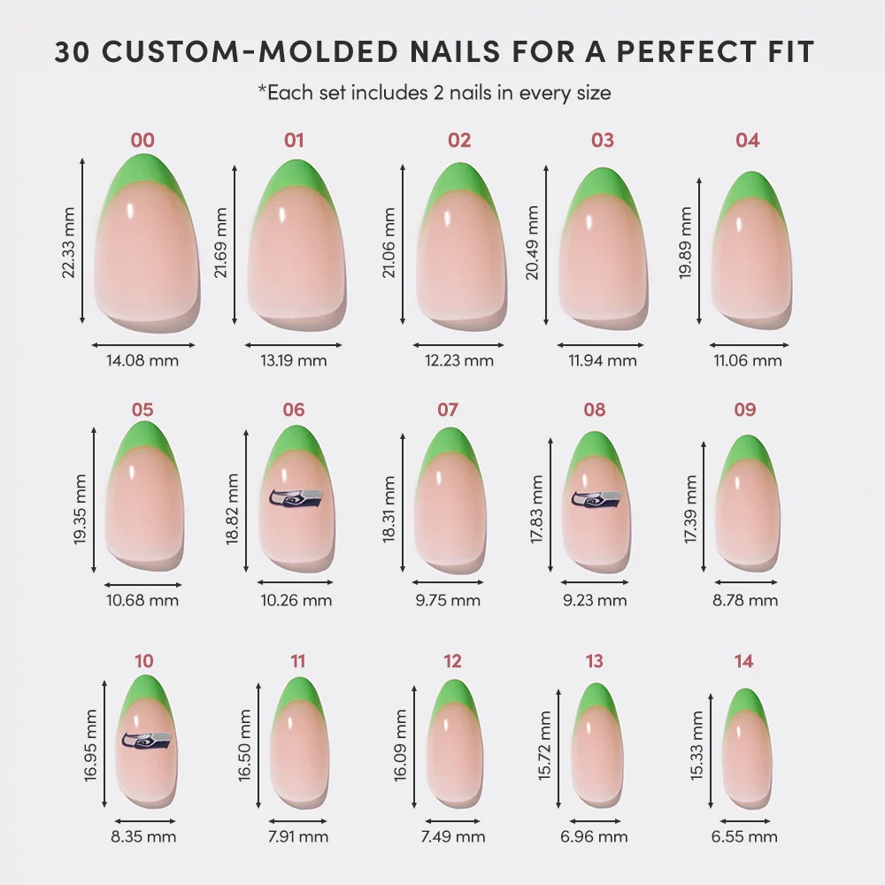 Seattle Seahawks Press-On Nail Set