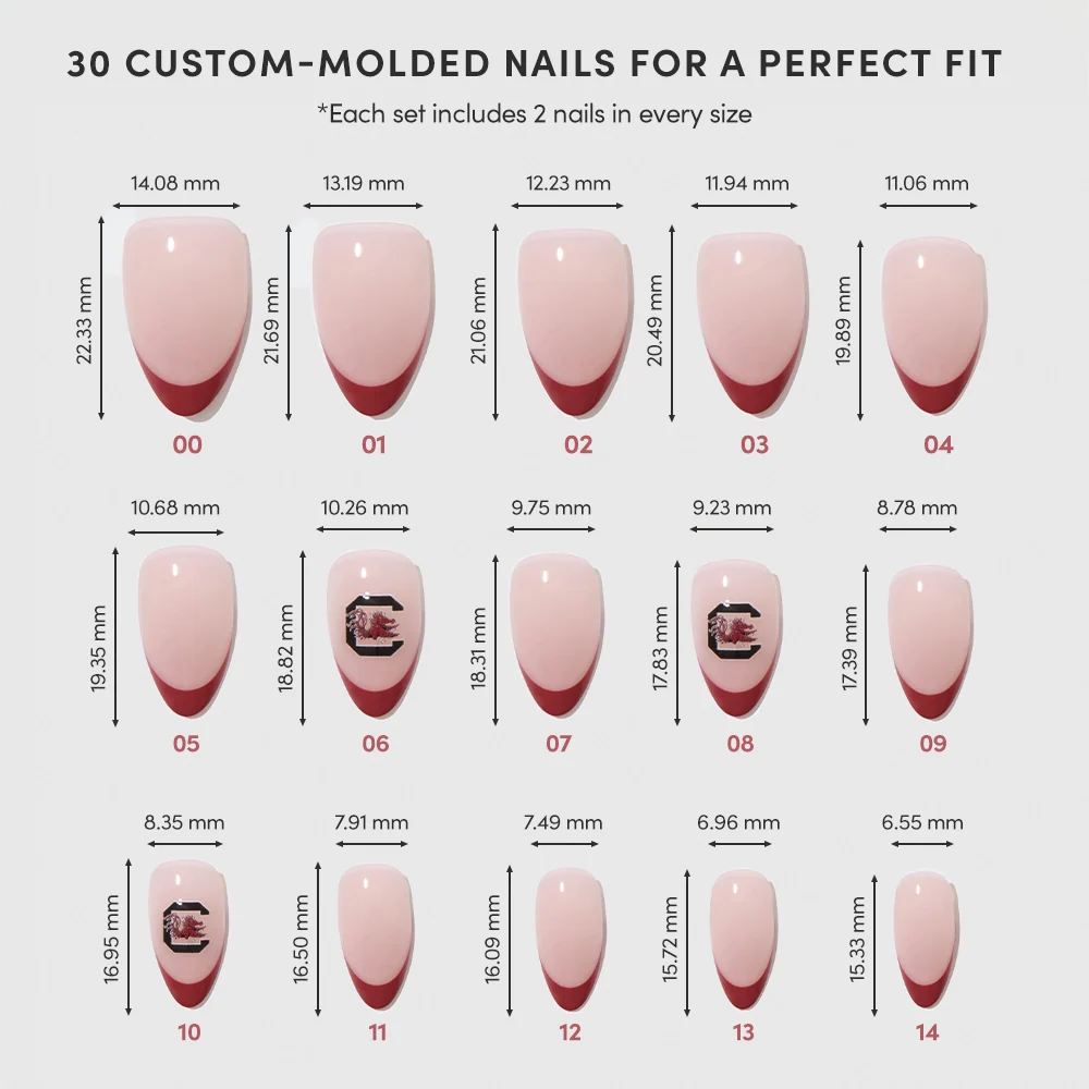 South Carolina Gamecocks Press-On Nail Set