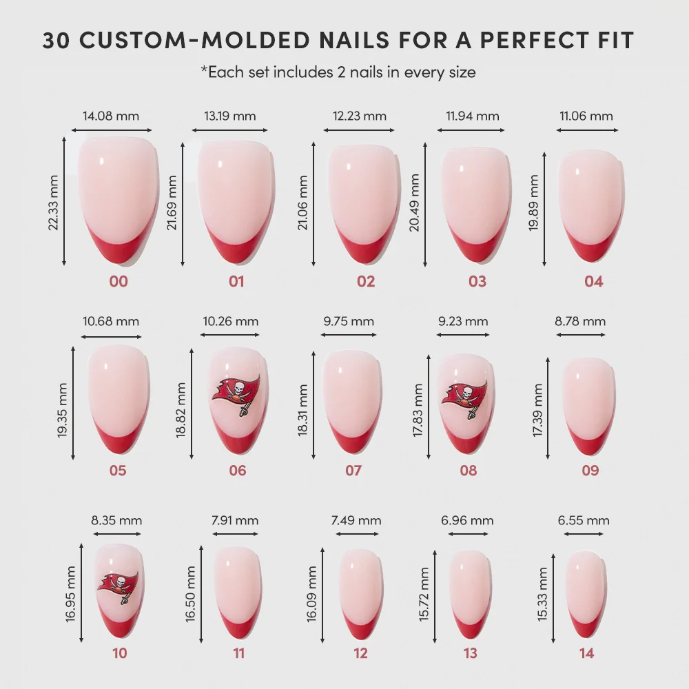 Tampa Bay Buccaneers Press-On Nail Set