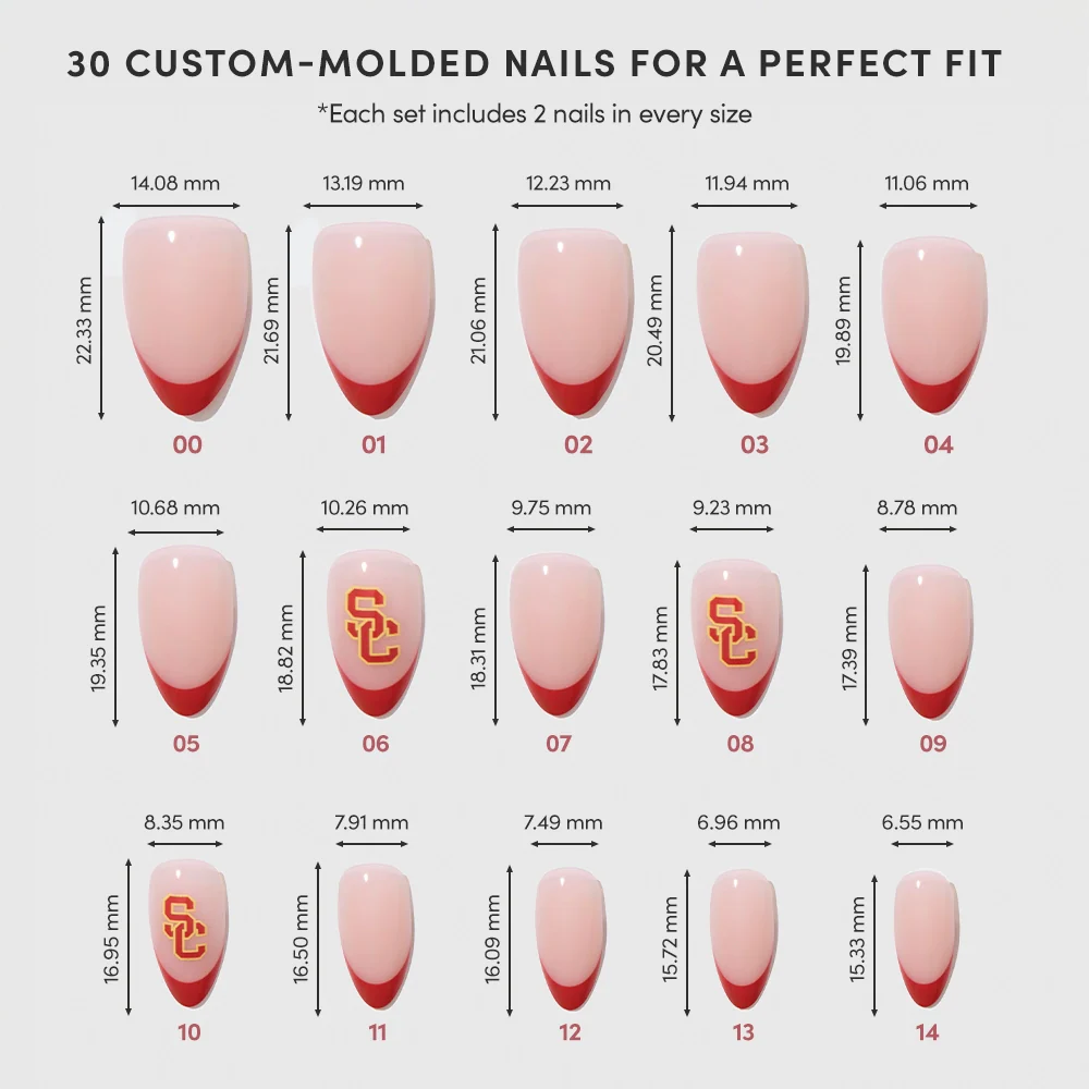 USC Trojans Press-On Nail Set