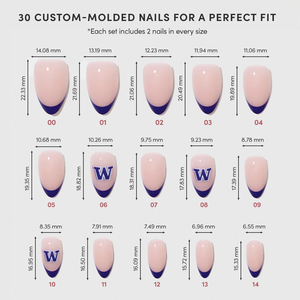 Washington Huskies Press-On Nail Set