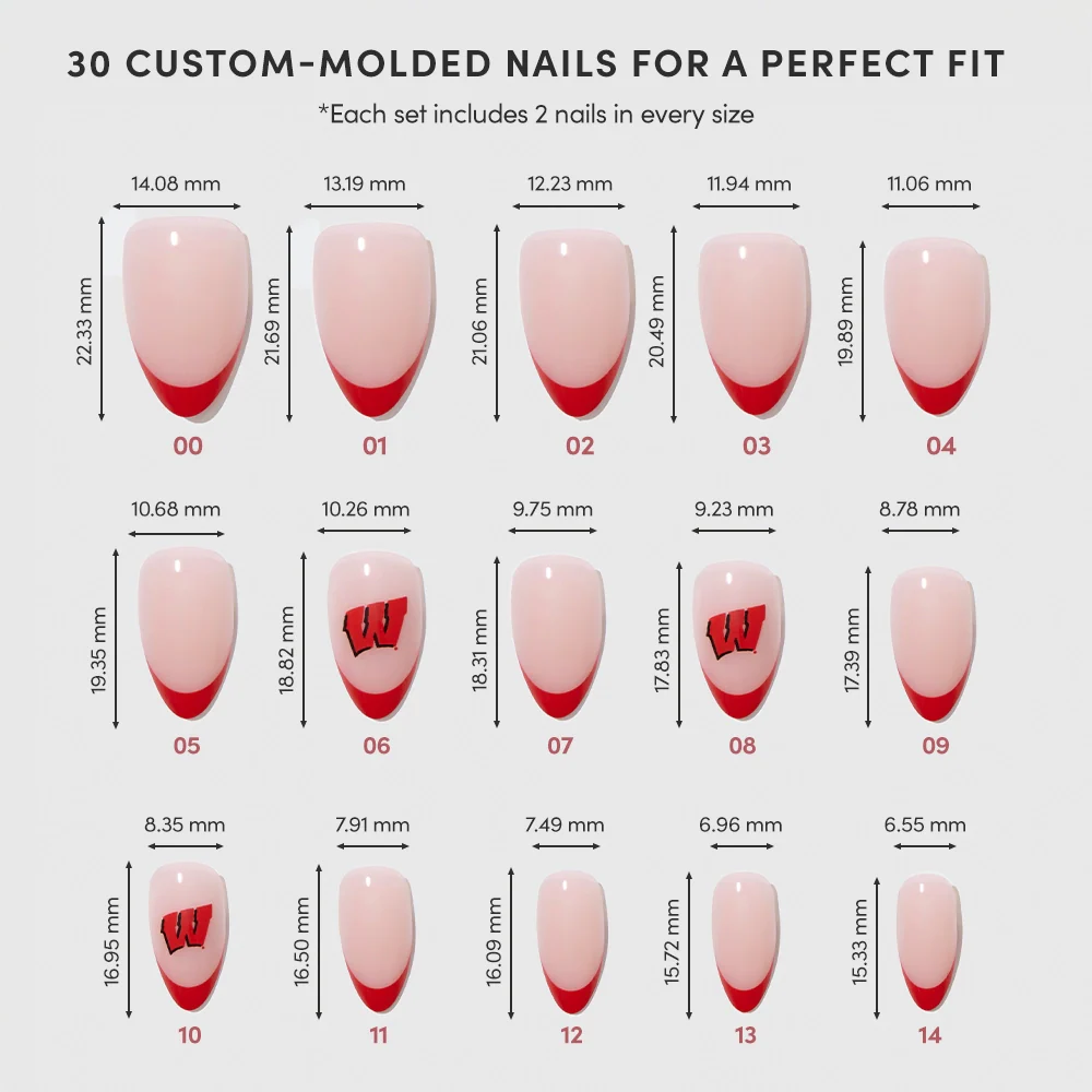Wisconsin Badgers Press-On Nail Set